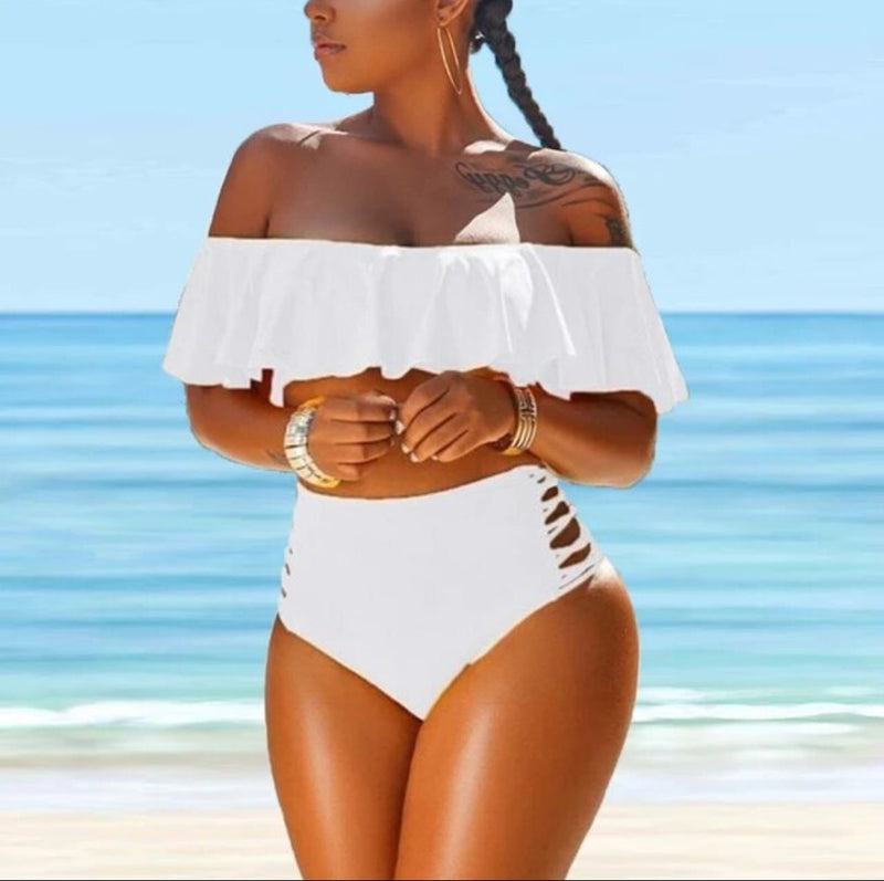 Vintage Two-Piece High Waisted Set - Plus Size