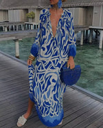 Retro Print Maxi Dress