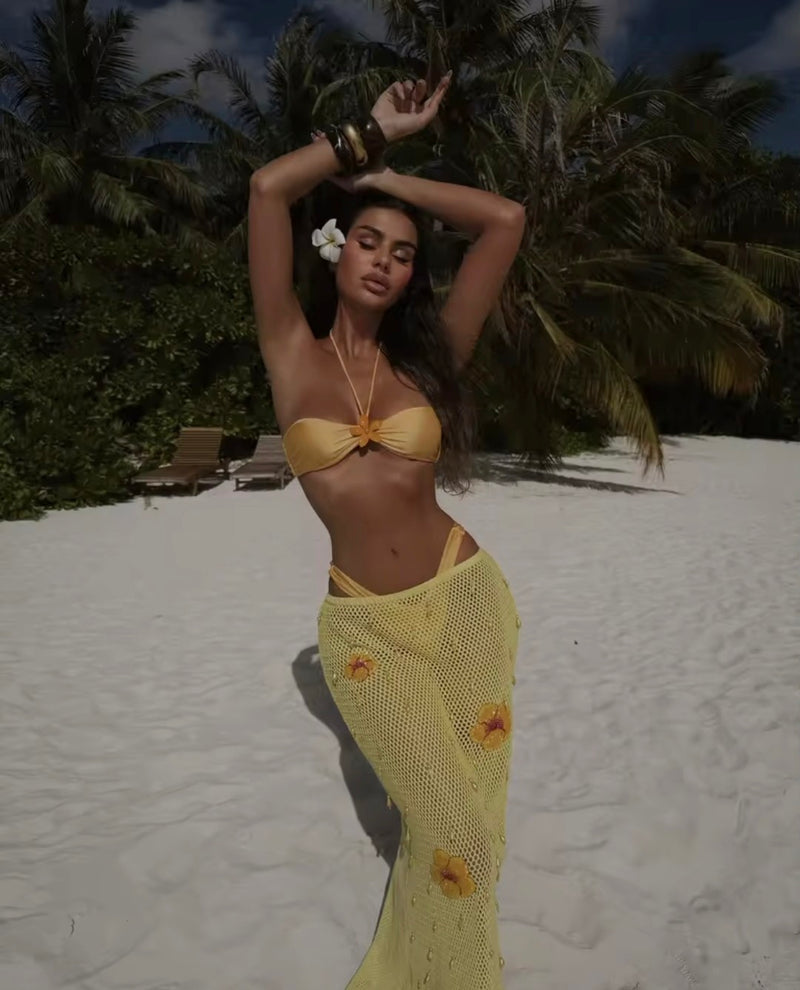 Golden Sunflower Bikini w/Cover Up