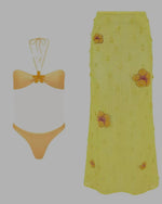 Golden Sunflower Bikini w/Cover Up