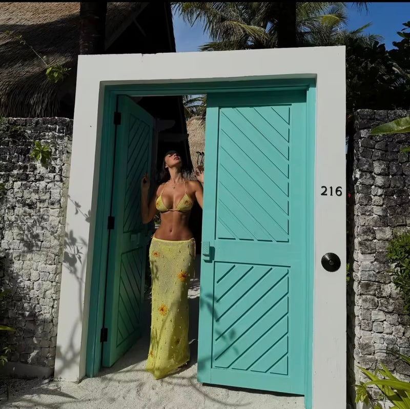 Golden Sunflower Bikini w/Cover Up